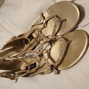 White House black market gold sandals size 6